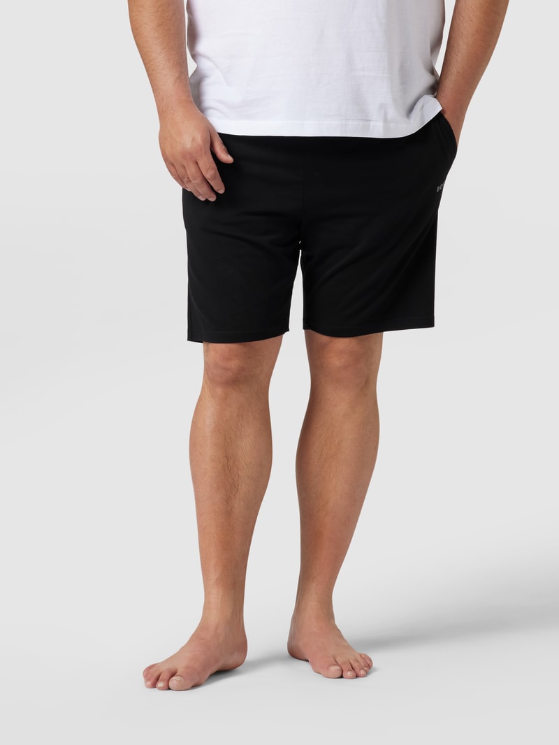 PLUS SIZE Sweatshorts mit Logo-Stitching in schwarz