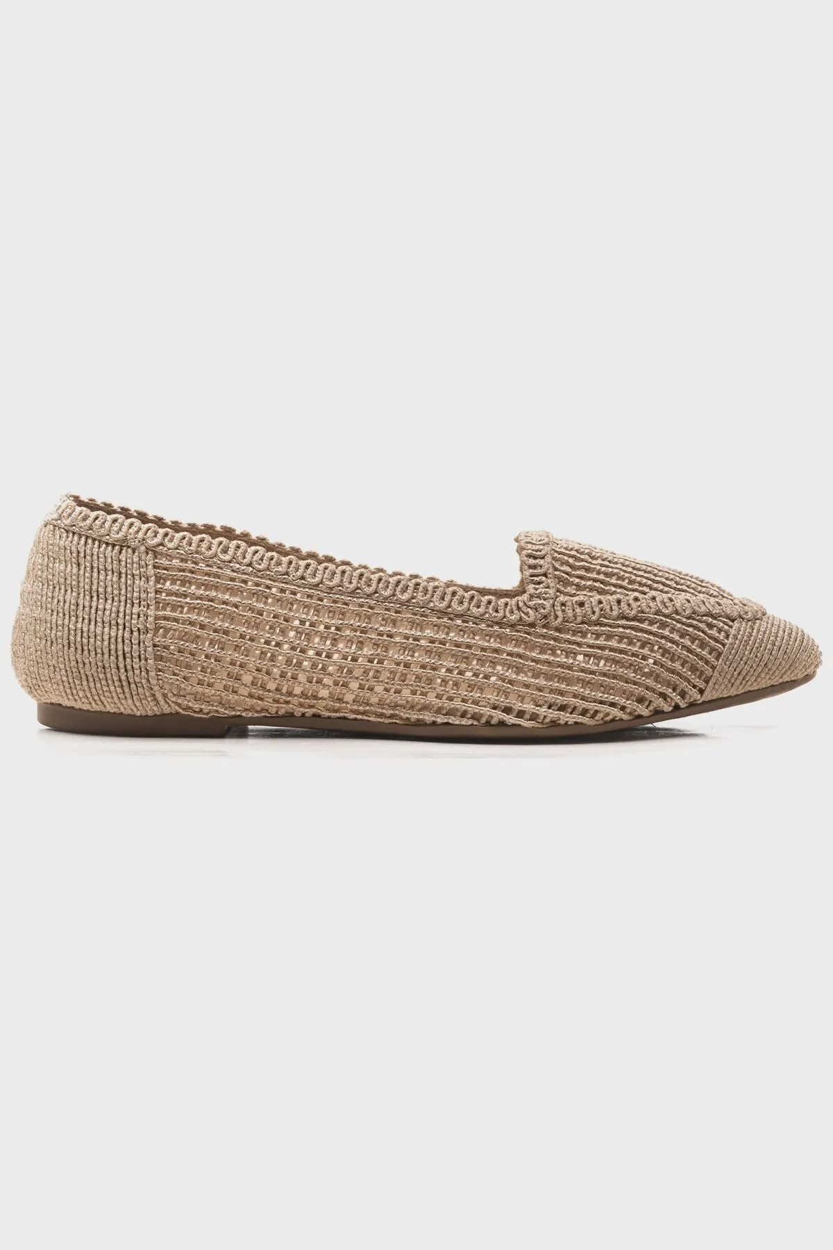 LuviShoes  Cremefarbene gestrickte Ballerinas für Damen