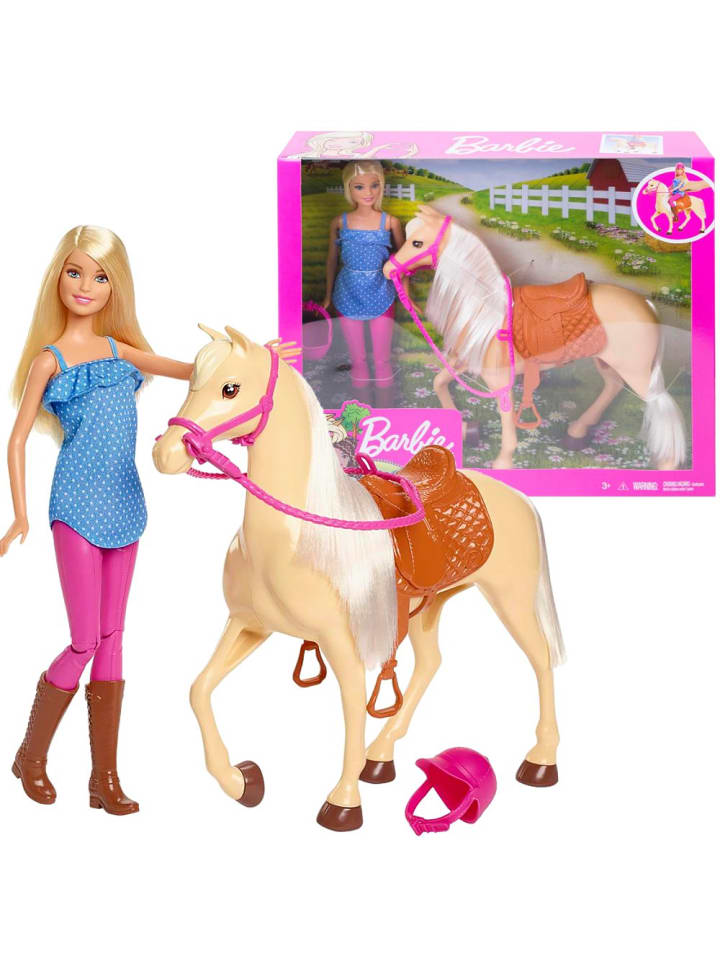 Barbie Reitspaß Spiel-Set | Mattel FXH13 | Puppe Barbie mit Pferd & Zubehör günstig kaufen onesize