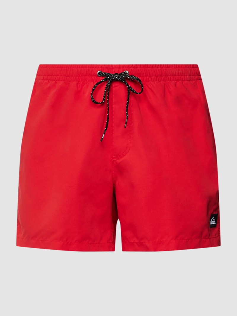 Badehose mit Label-Detail in rot