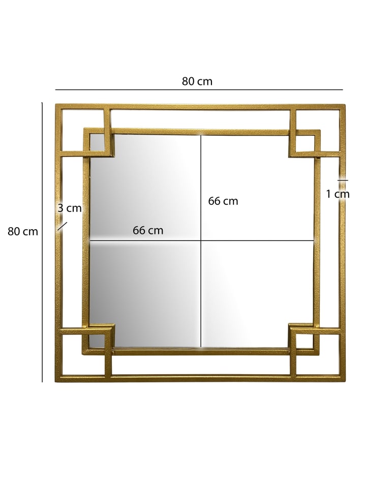 KADIMA DESIGN Wandspiegel 80x80 cm Metall Design Hängespiegel , Eisen günstig kaufen 60 x 60 cm