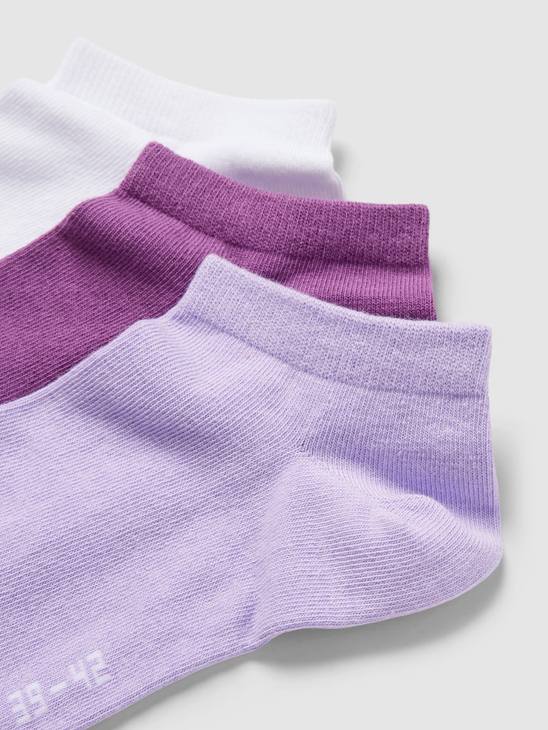 Socken mit Label-Print im 3er-Pack in flieder