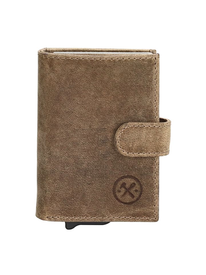 HIDE & STITCHES Leder-Geldbörse in Beige - (B)8 x (H)10 x (T)2 cm günstig kaufen onesize