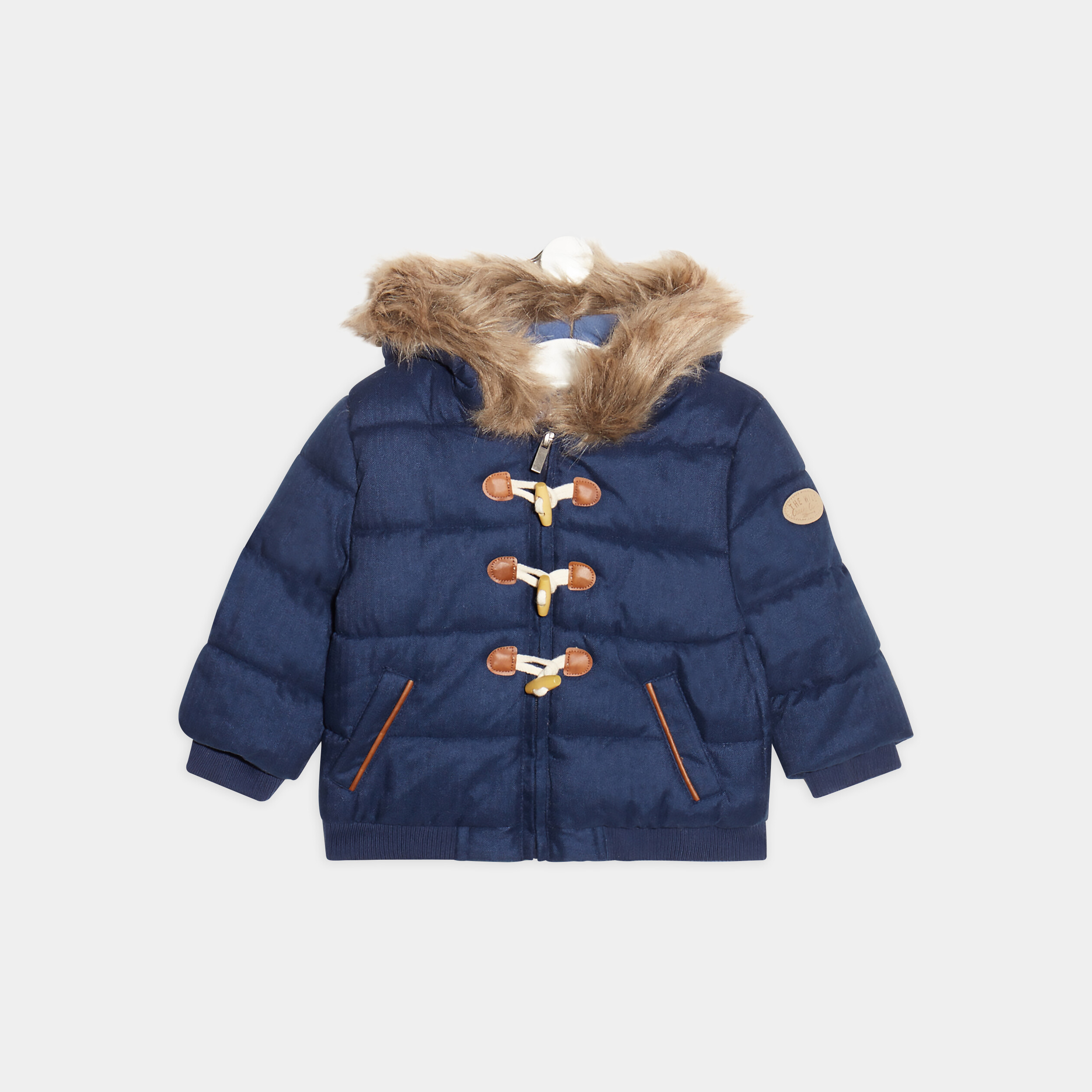 Doudoune courte à capuche bleu bébé garçon | La Halle