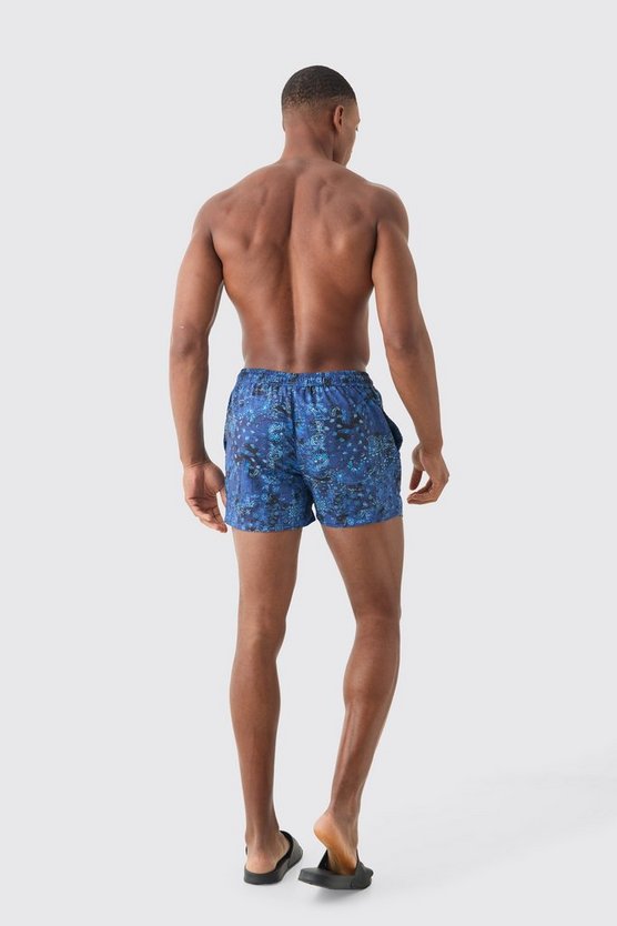 Kurze Badehose mit Bandana-Print