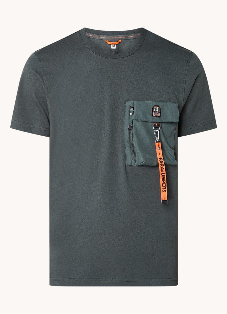 Tricou Parajumpers Mojave cu buzunar la piept și logo.