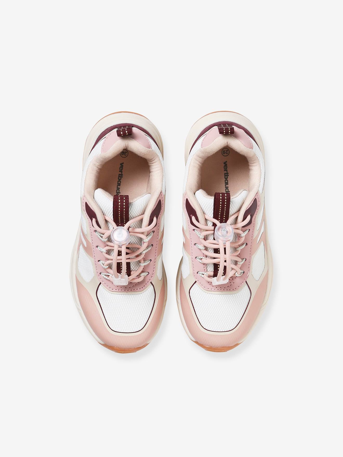Baskets sport élastiquées fille semelle épaisse rose nude