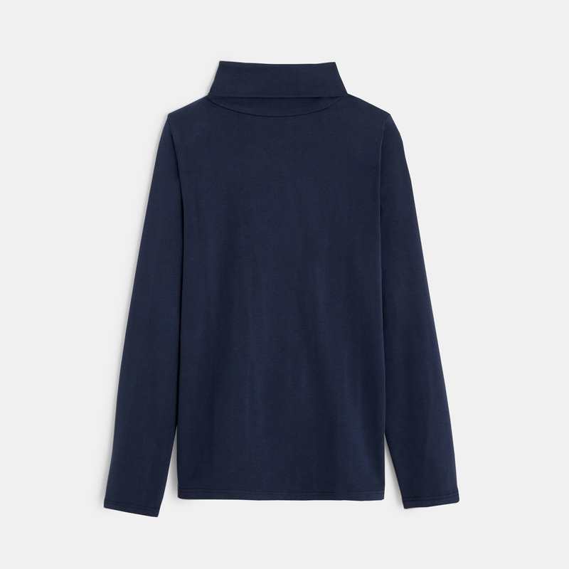 T-shirt col roulé manches longues bleu garçon