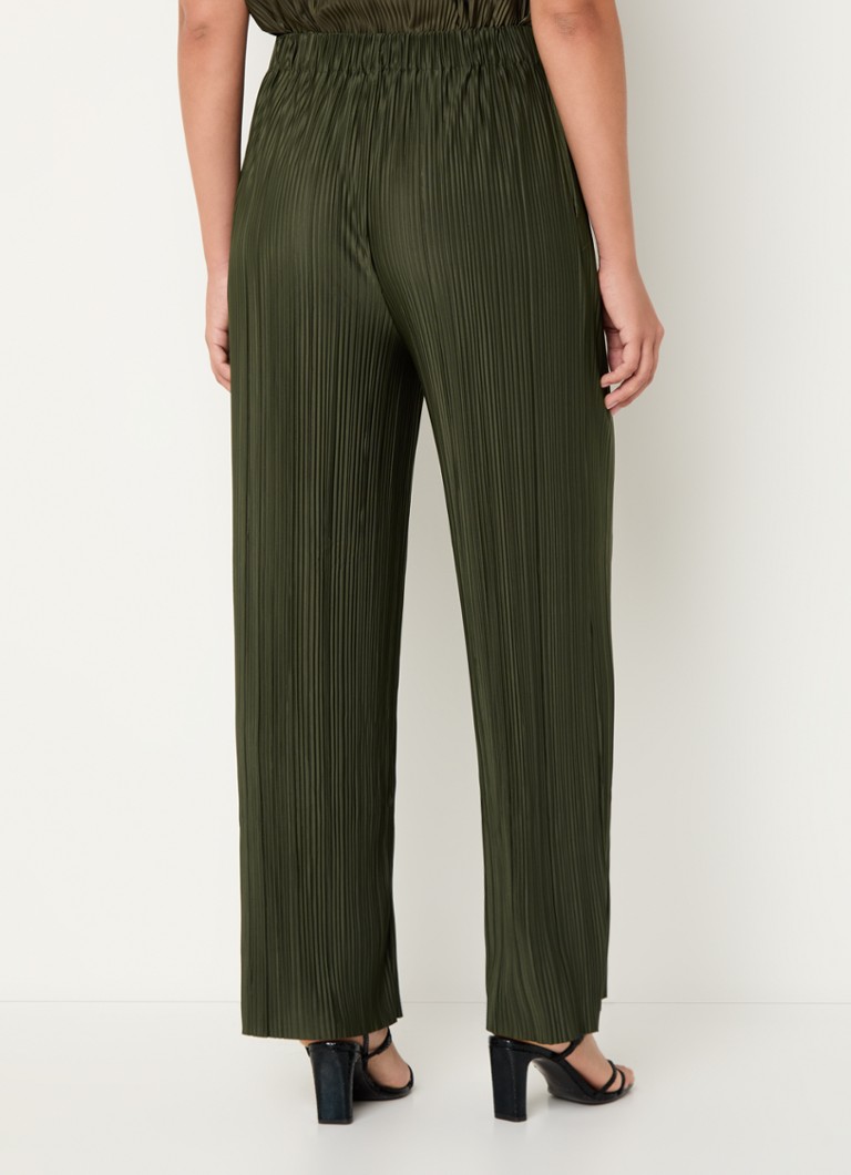 Pantaloni plisați SAMSØE Uma cu talie înaltă și croi larg