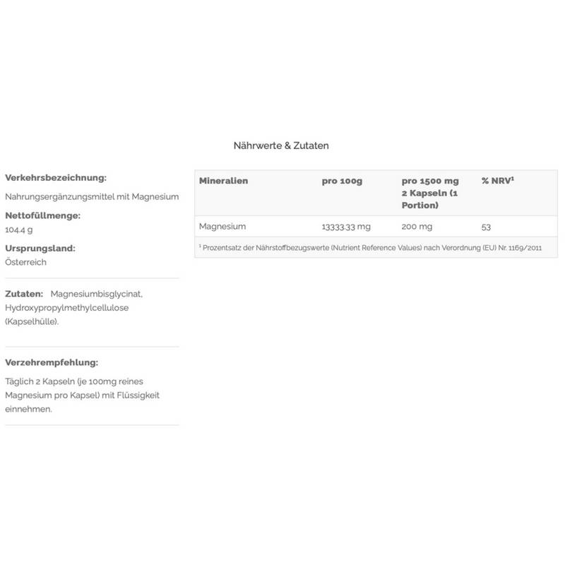 VAST Magnesium 200 Nahrung