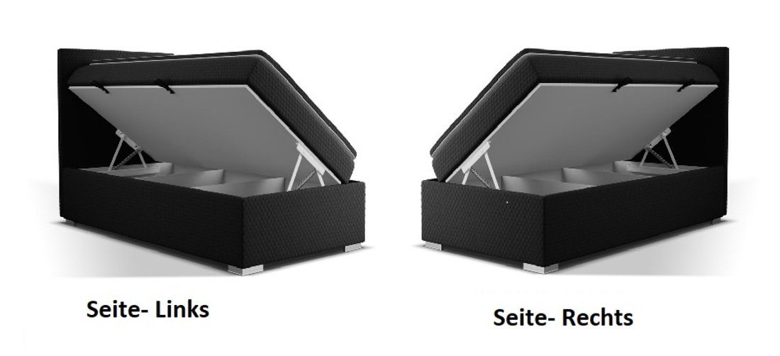 Fun Möbel Boxspringbett Boxspringbett Schlafzimmerbett VINCENZA 100cm in Kunstleder Weiß (inkl. Bettkasten, 1-St., inkl. Kaltschaumtopper)