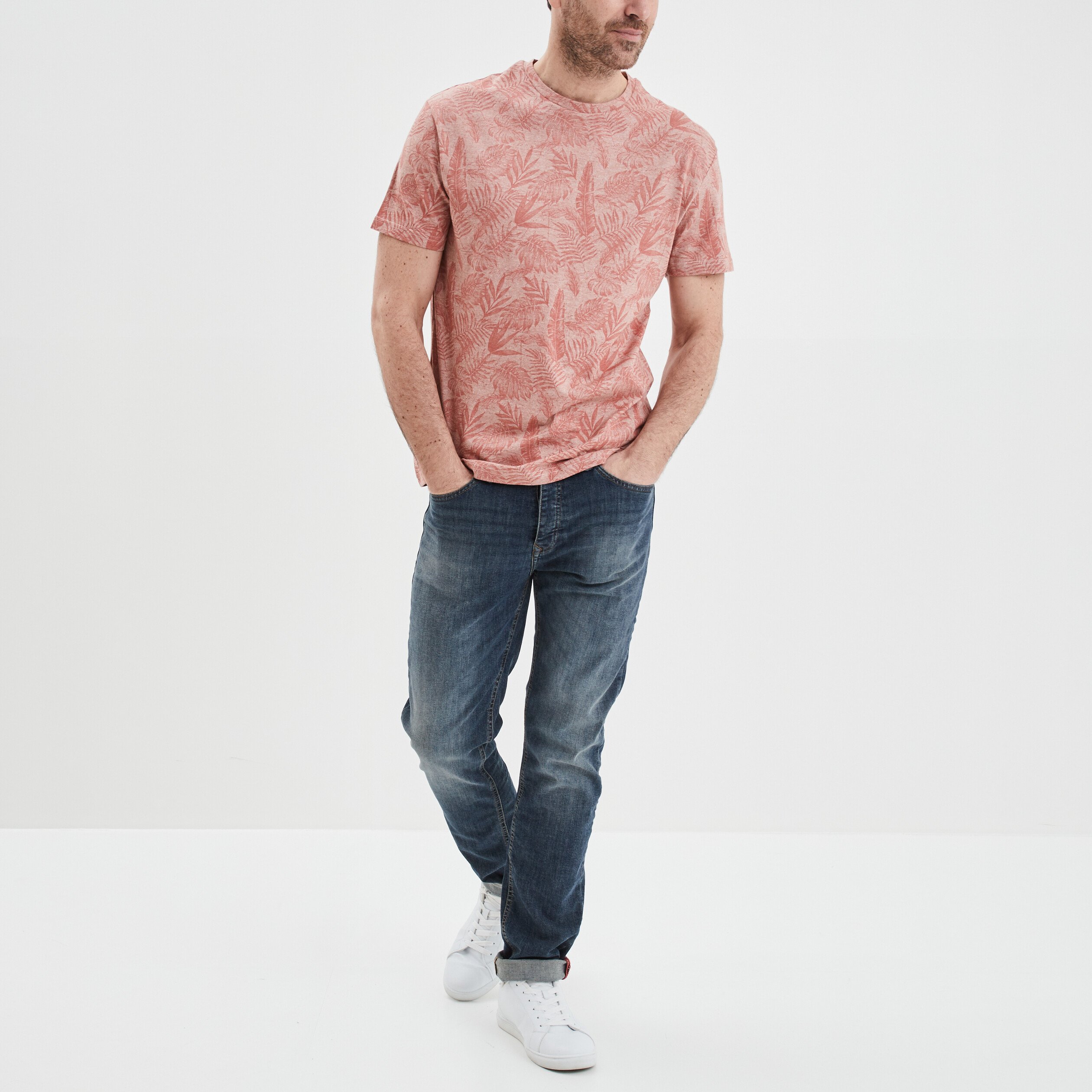 T-shirt manches courtes terracotta homme | La Halle