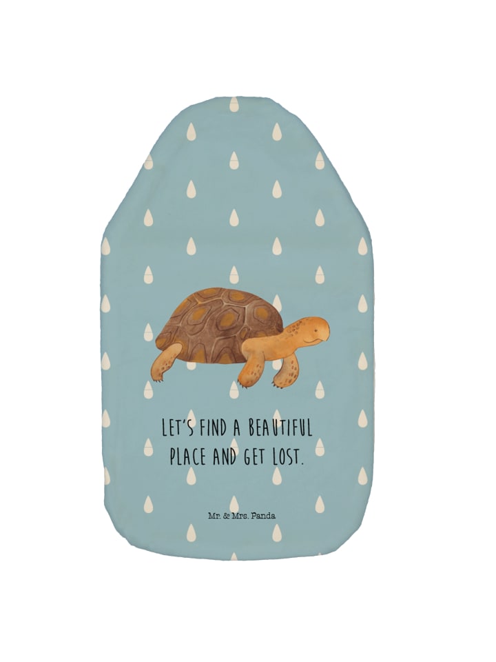 Mr. & Mrs. Panda Wärmflasche Schildkröte Marschieren mit Spruch in Blau Pastell günstig kaufen onesize