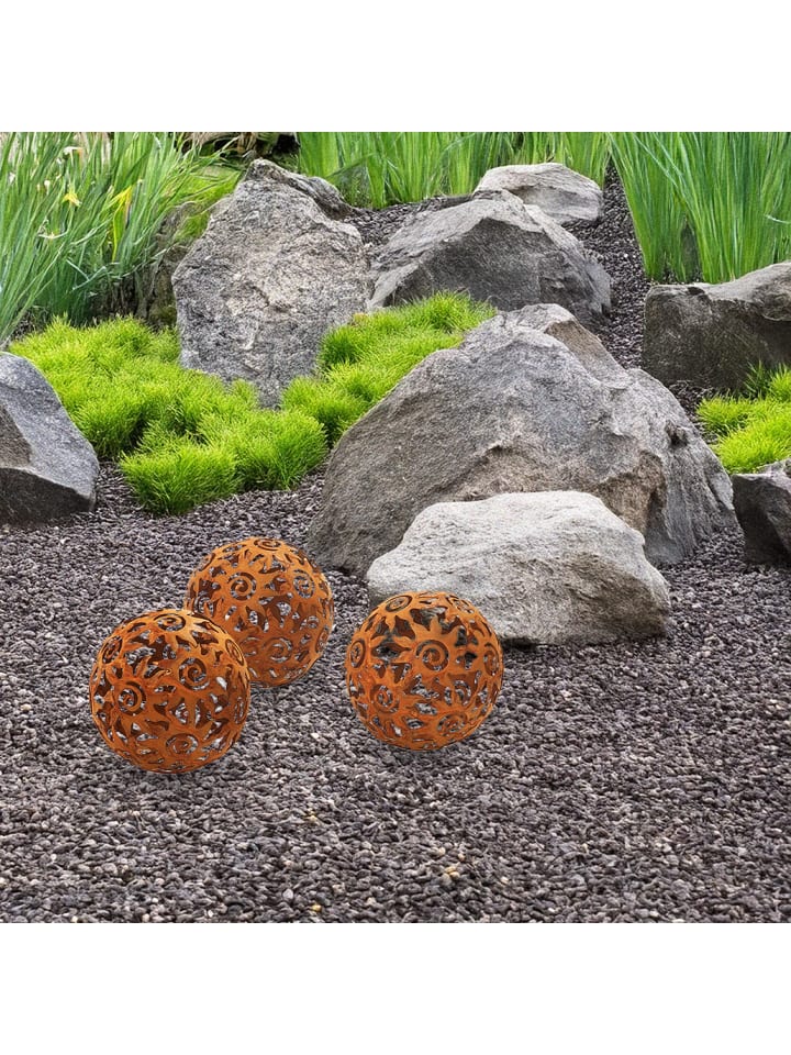 kobolo 3tlg. Set Gartendekoration KASUMA in Braun günstig kaufen onesize