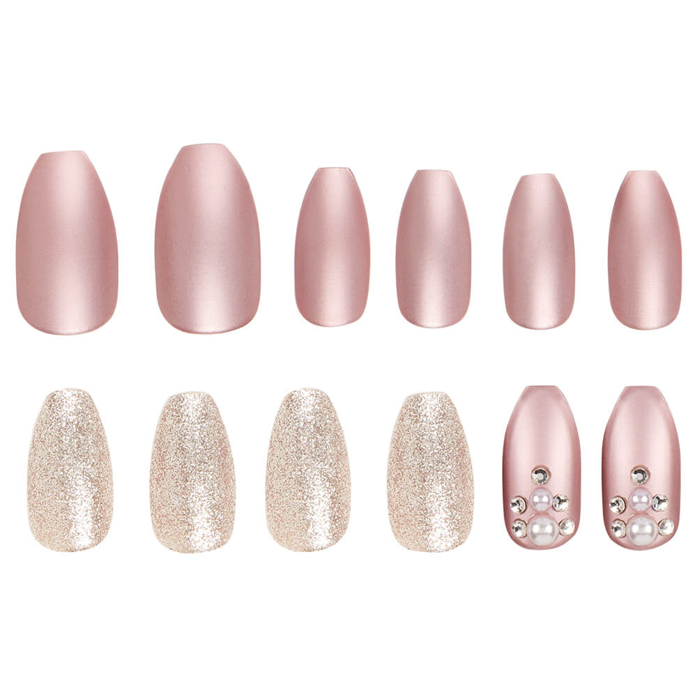 Ardell Nail Addict Metallic Lilac PearL Faux-ongles prêt à poser Ardell avec accessoires