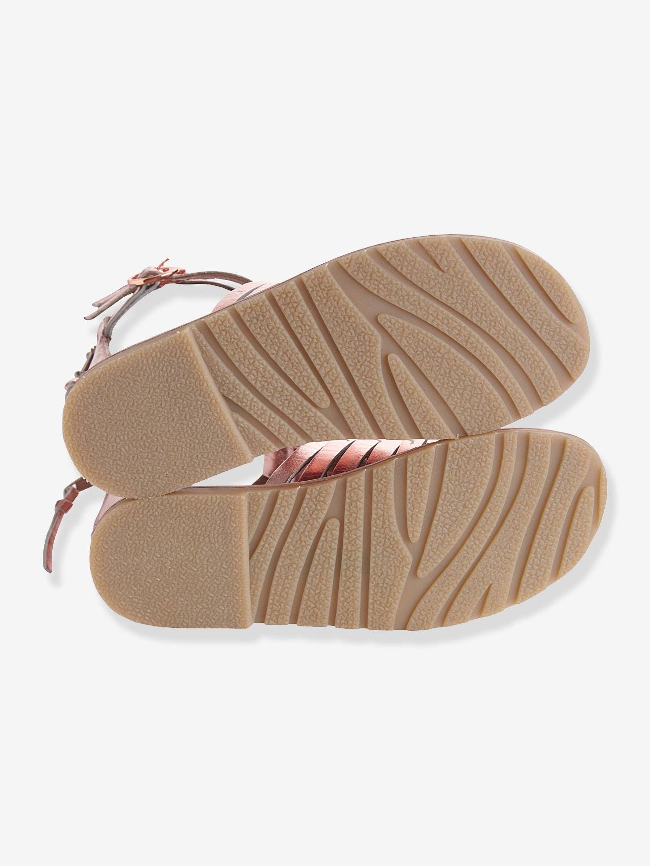 Sandales fille en cuir noir