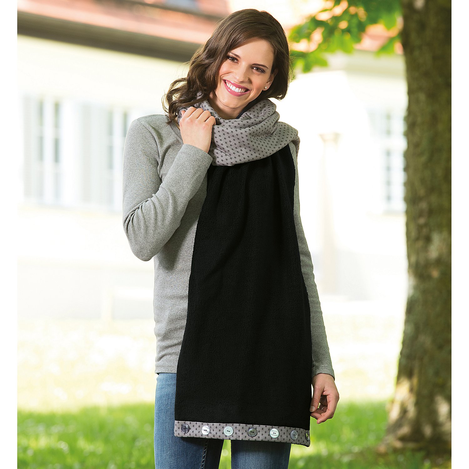 Fleecestoff, schwarz