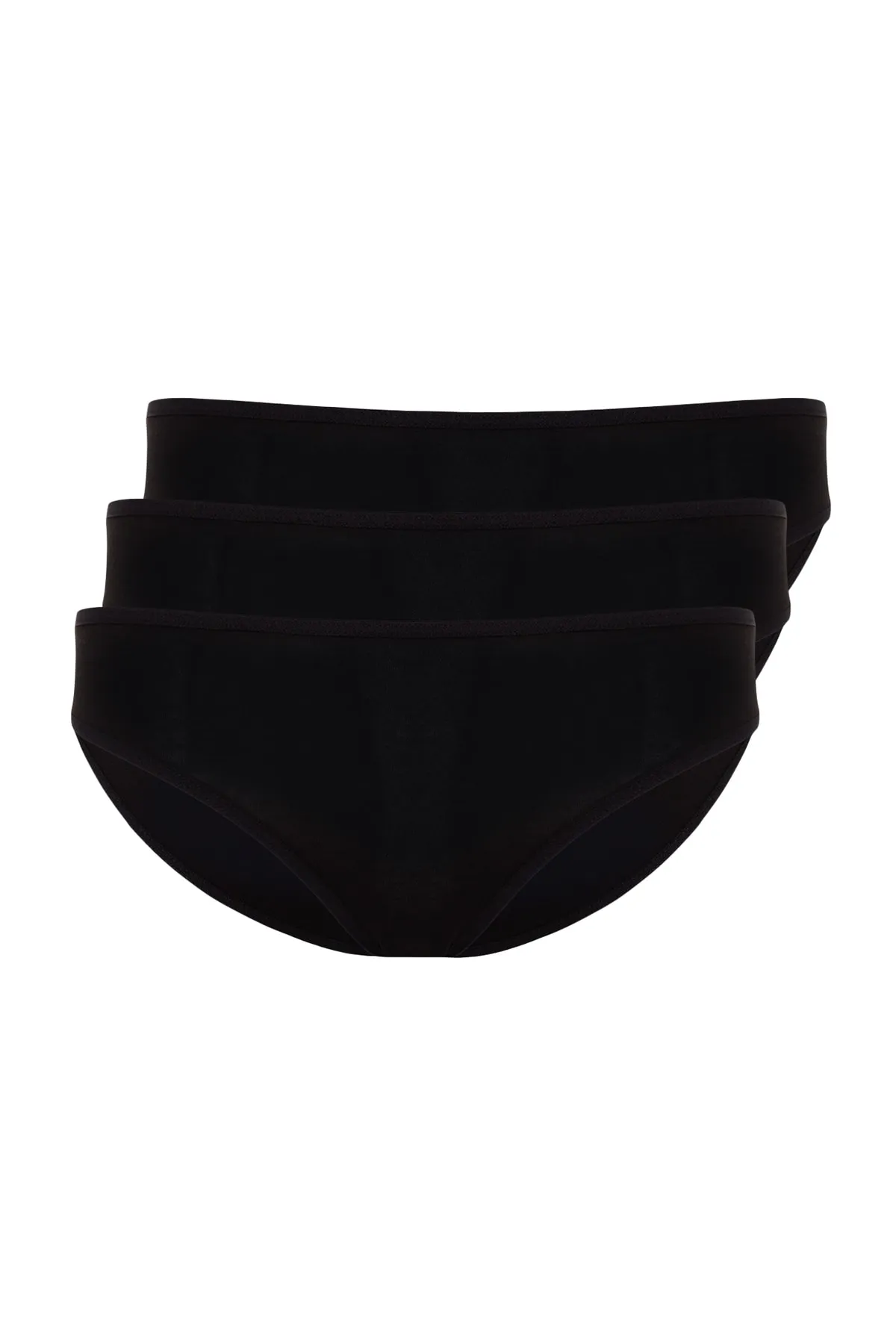 Trendyol Collection  Schwarze klassische Strickhöschen aus Baumwolle im 3er-Pack THMAW24KU00007