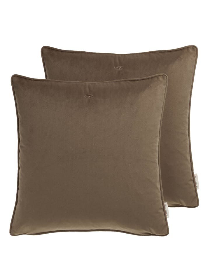 Tom Tailor TT Kissenhülle 2er Set VelvetSignature 45 x 45 cm in Braun günstig kaufen 45 x 45 cm