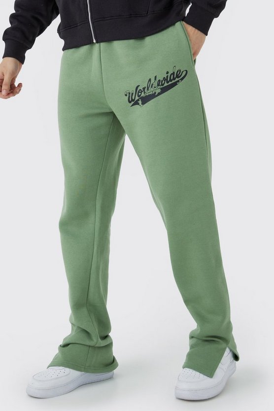 Tall Jogginghose mit Vintage Worldwide-Print und geteiltem Saum