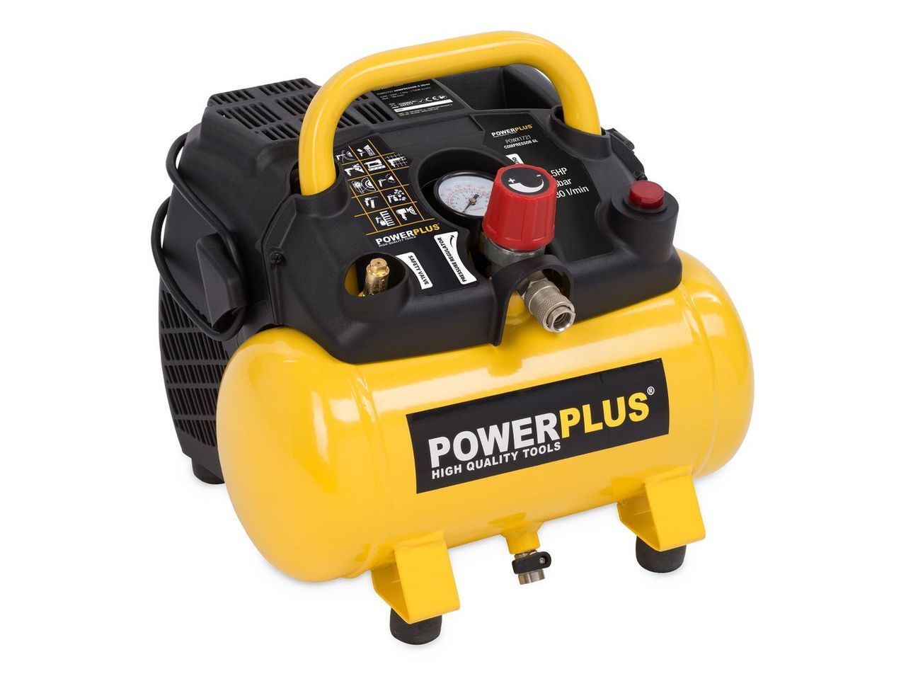 Powerplus Kompressor 1100w 6l kein Öl 1,5pk