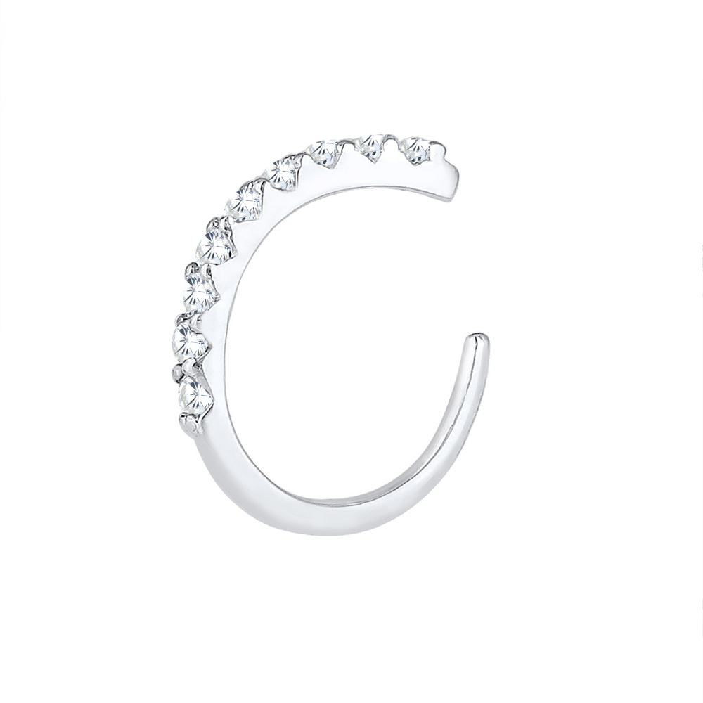 Elli Elli Boucles d'Oreilles Femmes Seule Earcuff avec Cristaux de Zirconium en Argent Boucles d'oreilles