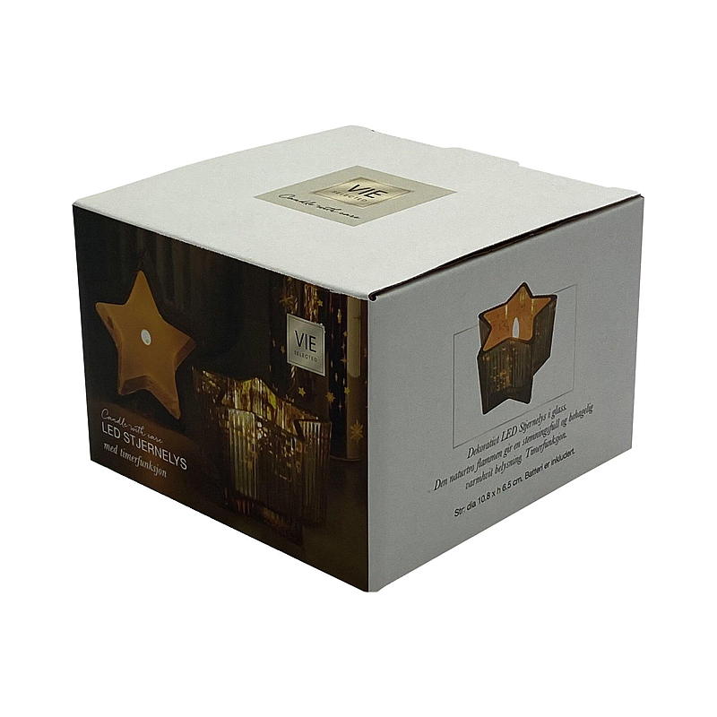 Vie Selected Stjernelys 10,8x6,5 cm LED gull