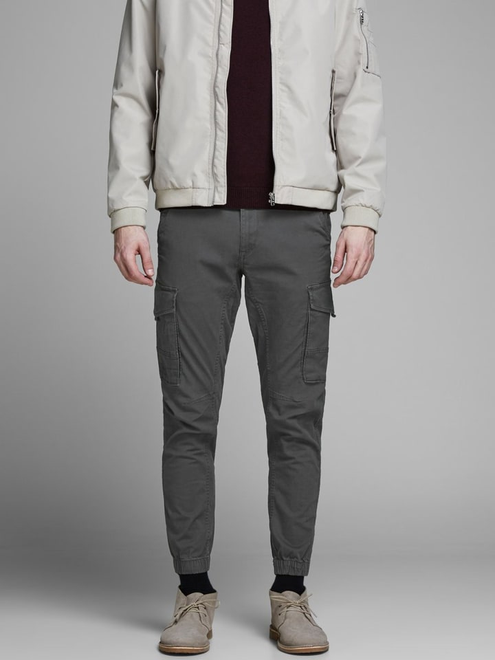 Jack & Jones Hose Cargo Jogger Pants PAUL FLAKE AKM 542 Twill Gummibund in Grau günstig kaufen