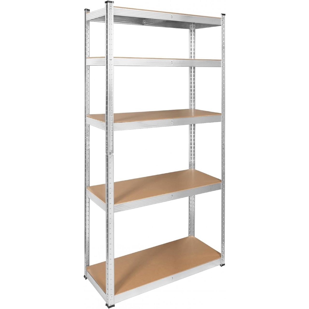 COFI 1453 Stilvolles Metallregal mit 5 Böden Robuste Aufbewahrungslösung 180cm x 90cm x 40cm Silber