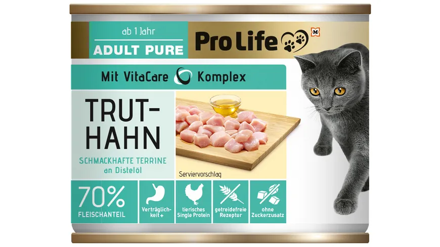 Pro Life Katze Katzennassfutter- Terrine mit Truthahn 200 g