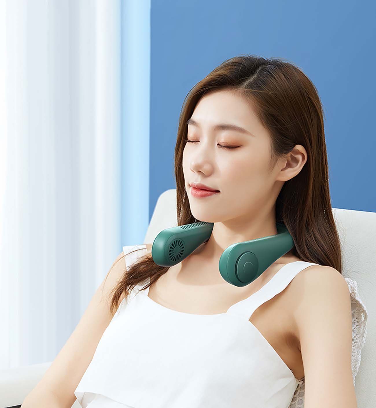 aikidio Handfächer Blattloser hängender Halsventilator neuer USB-Ladetragbarer Ventilator