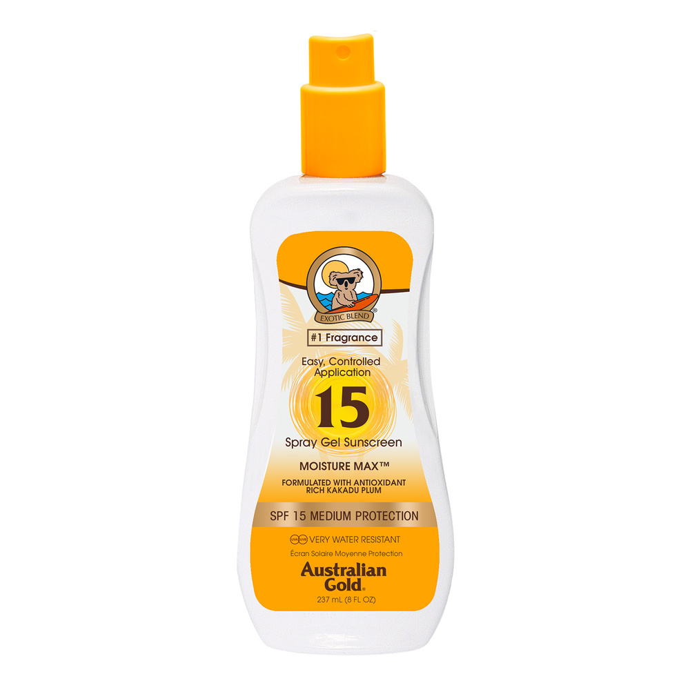 australian gold SPF 15 Spray Gel Clear 237 ml Crème solaire
