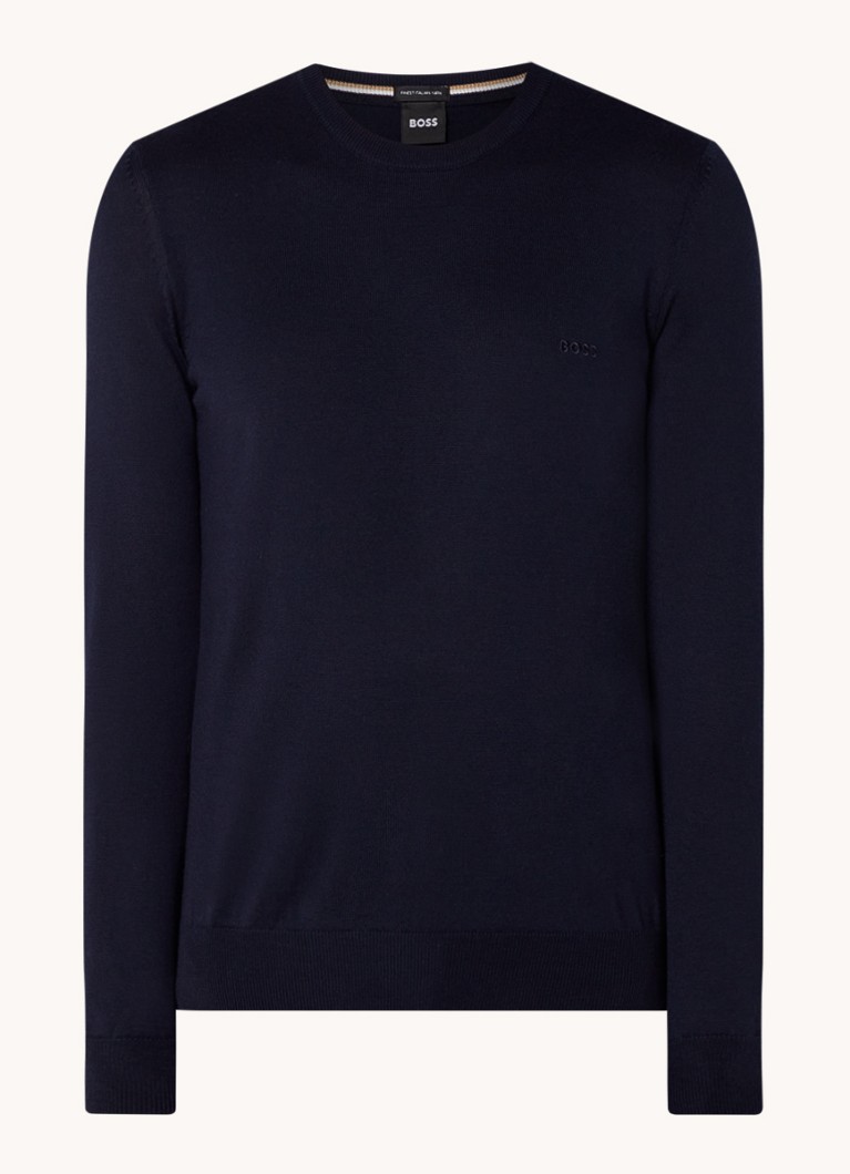 HUGO BOSS Botto fine-knit pullover made of virgin wool