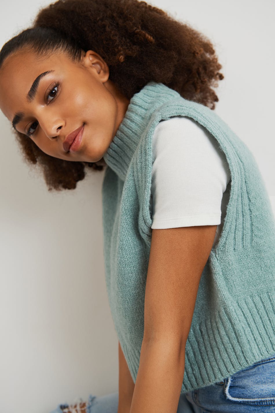 S knit polo vest