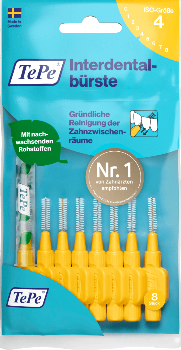 Interdentalbürsten gelb 0,7 mm ISO 4, 8 St