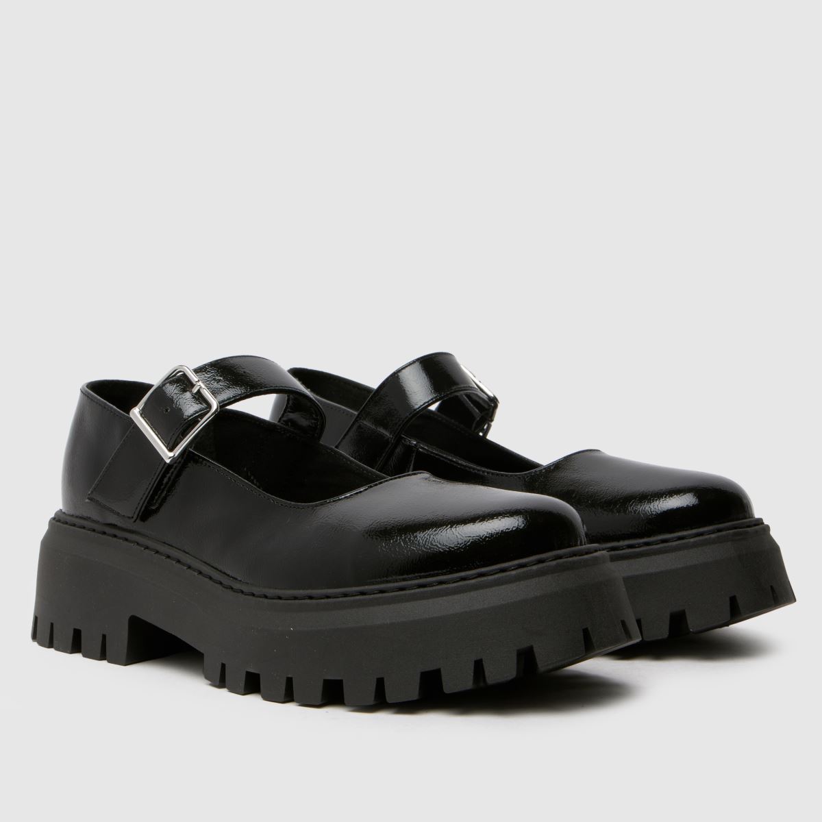 Schuh Lash vastag Mary Jane lapos cipők fekete színben