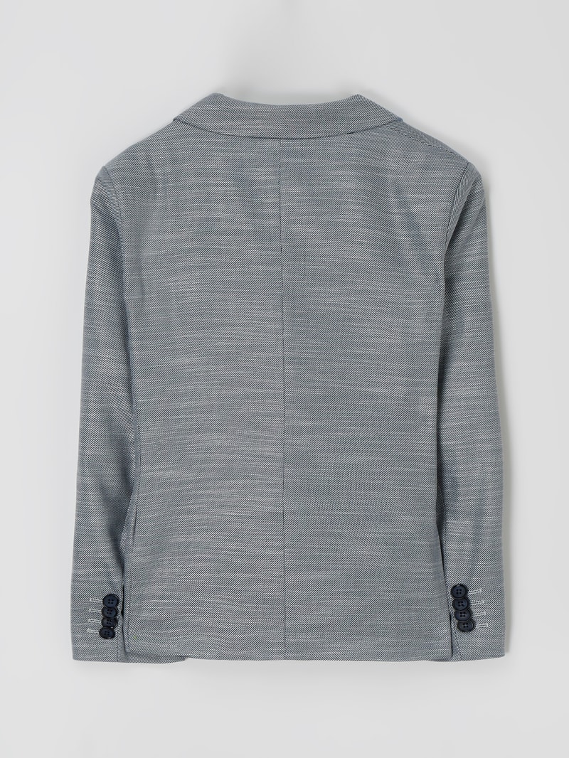 Slim Fit 2-Knopf-Sakko mit Stretch-Anteil in blau meliert