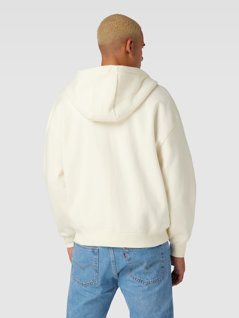 Sweatjacke mit Label-Stitching Modell 'MICHELANGELO' in offwhite