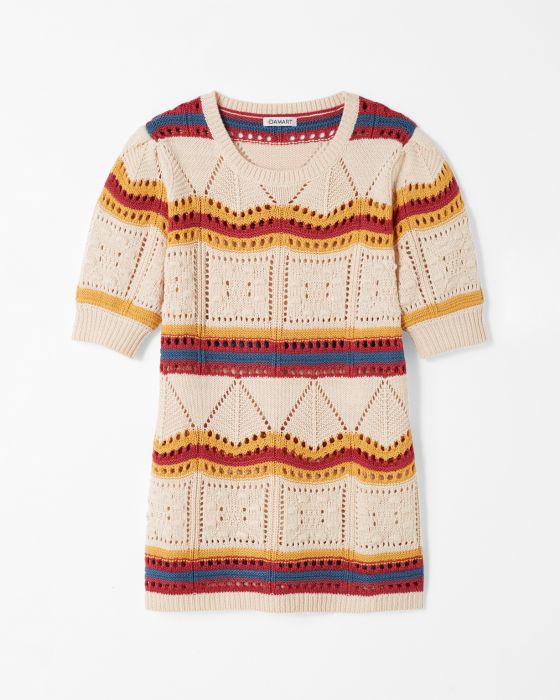 Pull maille ajourée colorée