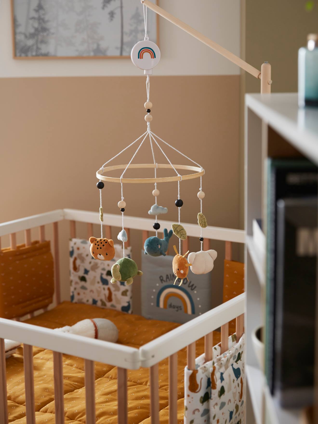 Vertbaudet Baby Musikmobile MINI ZOO - beige/mehrfarbig