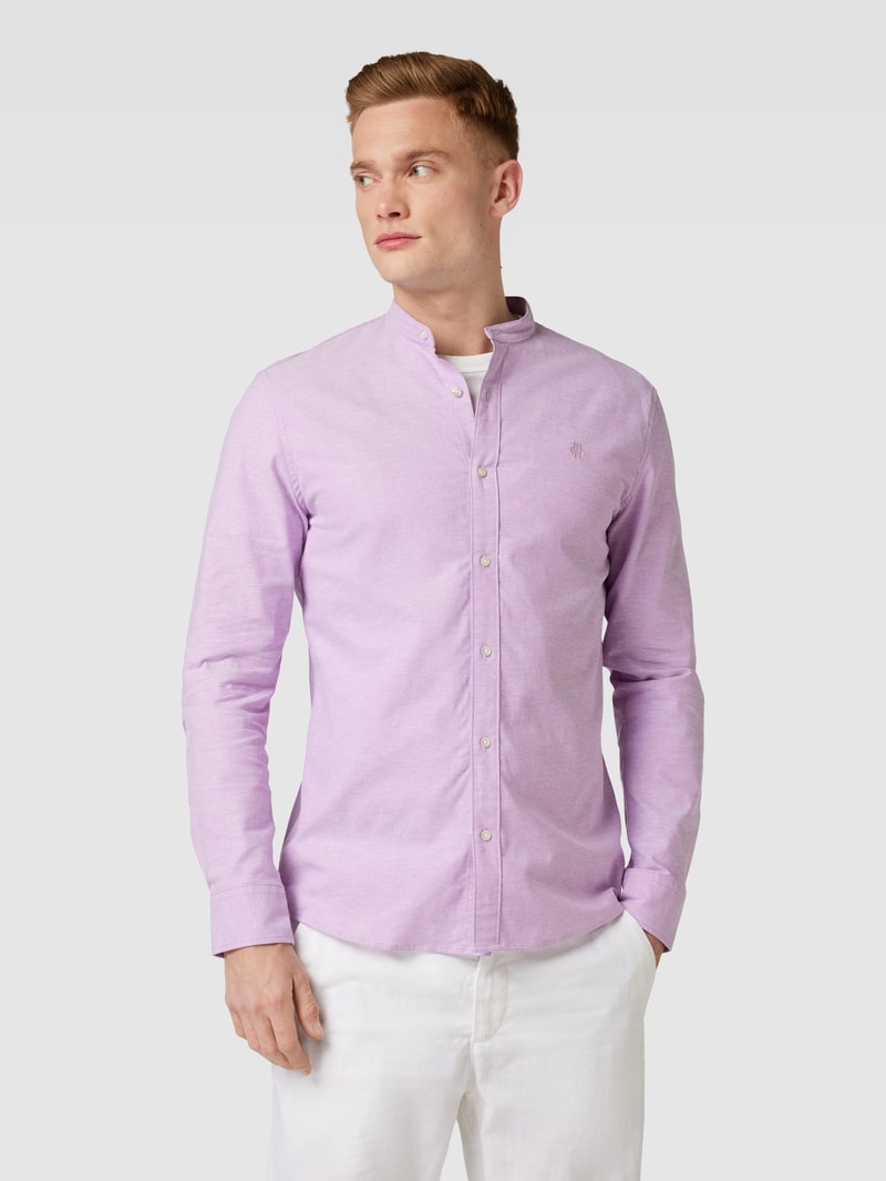 Freizeithemd mit Label-Stitching in fuchsia