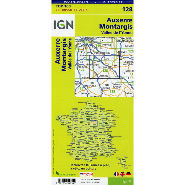 Auxerre Montargis 1:100 000 - Wanderkarte