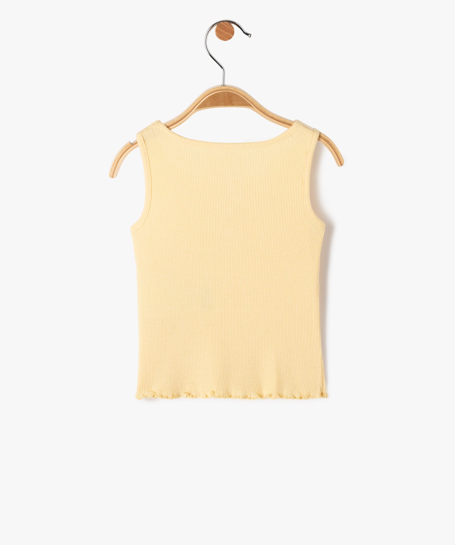 Débardeur bébé fille en maille ctelée jaune | GEMO