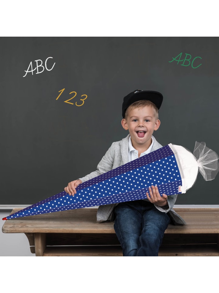 ROTH Bastel-Schultüte groß ultramarinblau weiße Sterne 85 cm in Blau günstig kaufen onesize