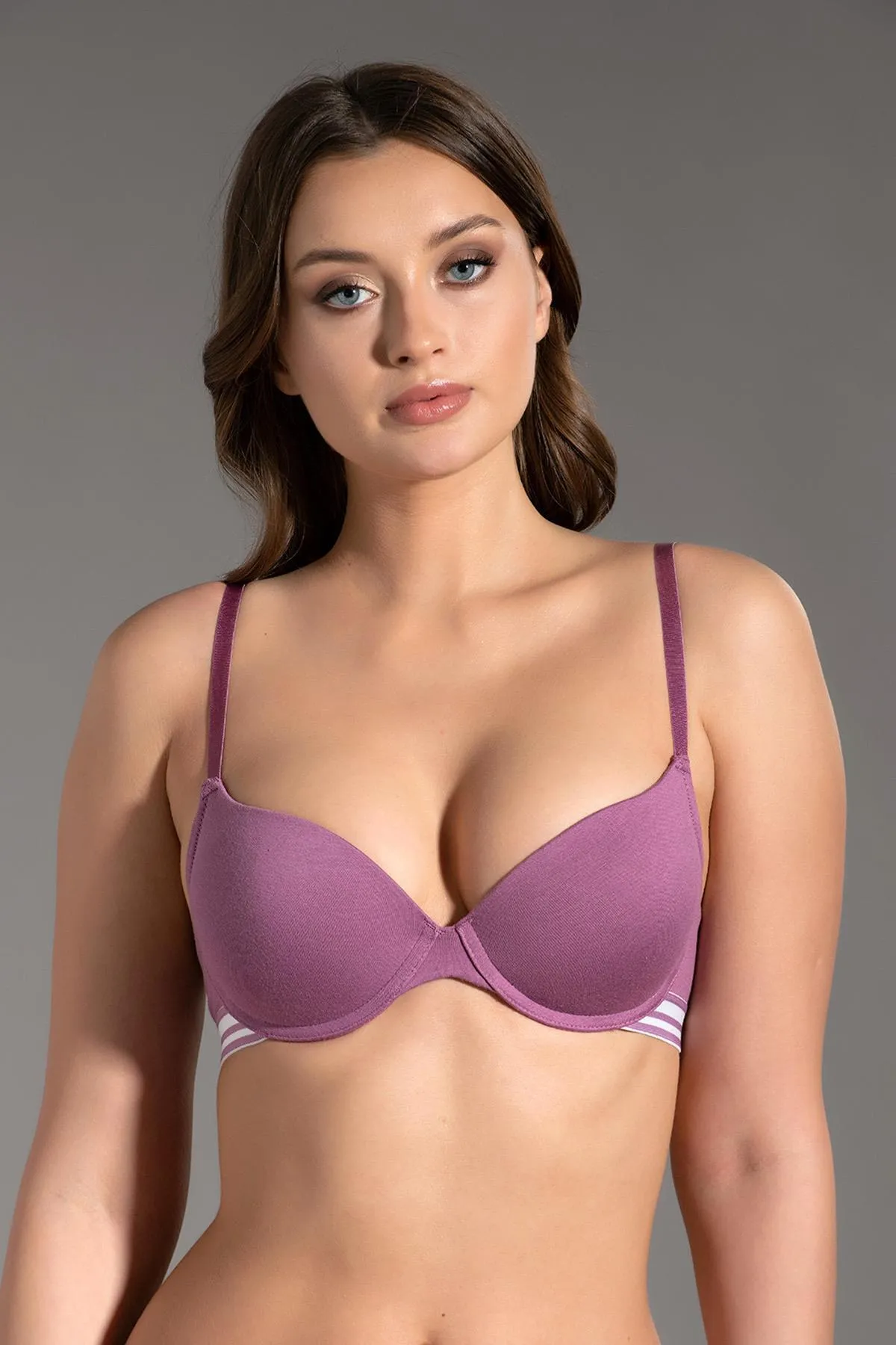 C&City  Trägerloser BH aus gekämmter Baumwolle C15116 Dusty Rose