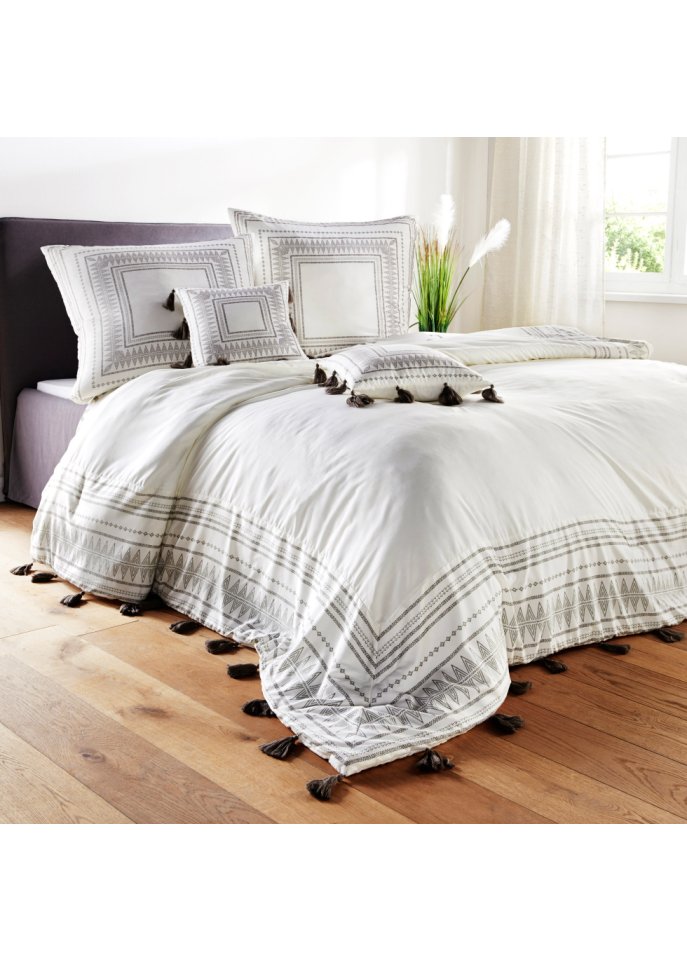 Tagesdecke mit Quasten an 3 Seiten der Decke