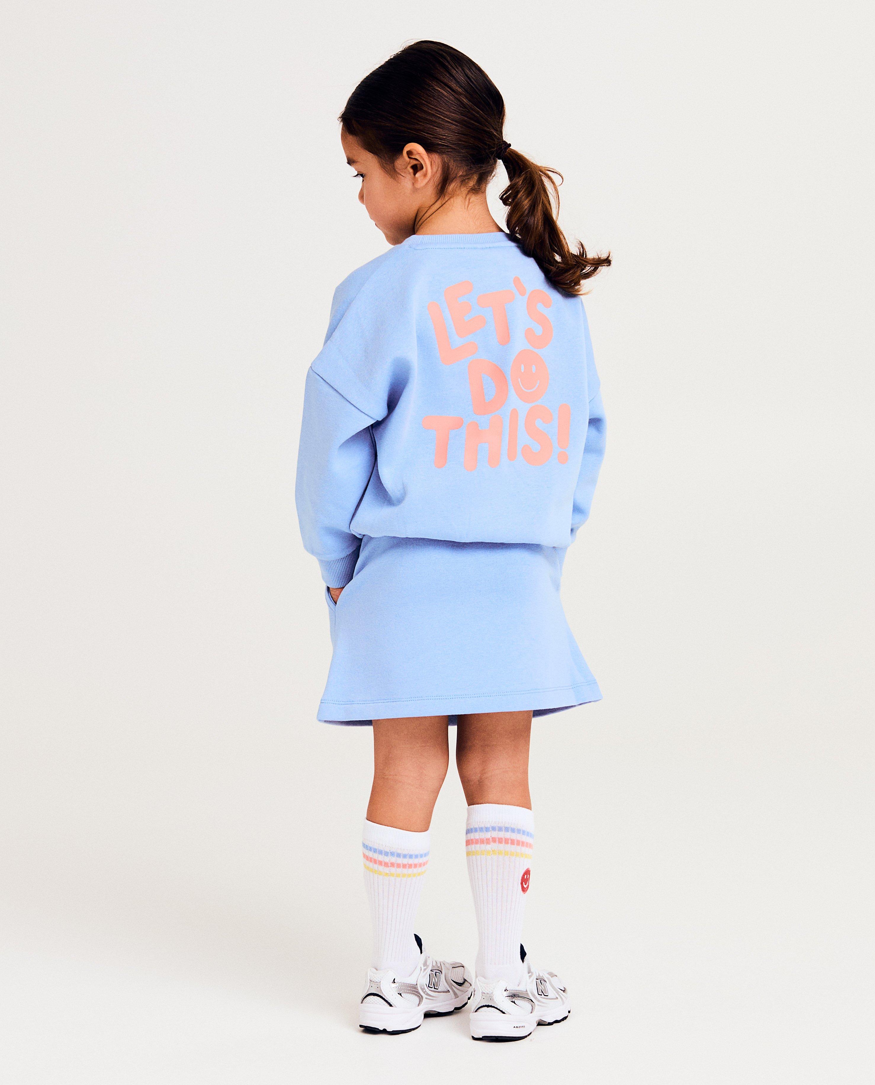 Besties pulóver hátul mintával, unisex kék