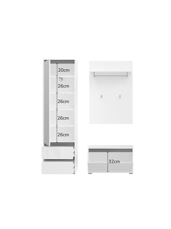 ebuy24 Weiß 146 x 35 cm günstig kaufen onesize