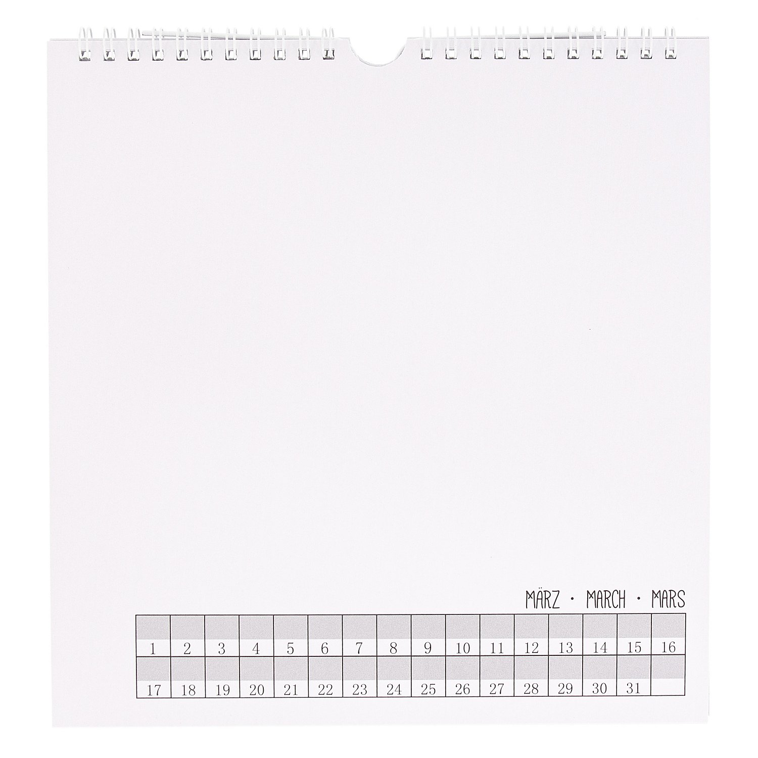 buttinette Bastel-Dauerkalender, weiß, 23 x 24 cm