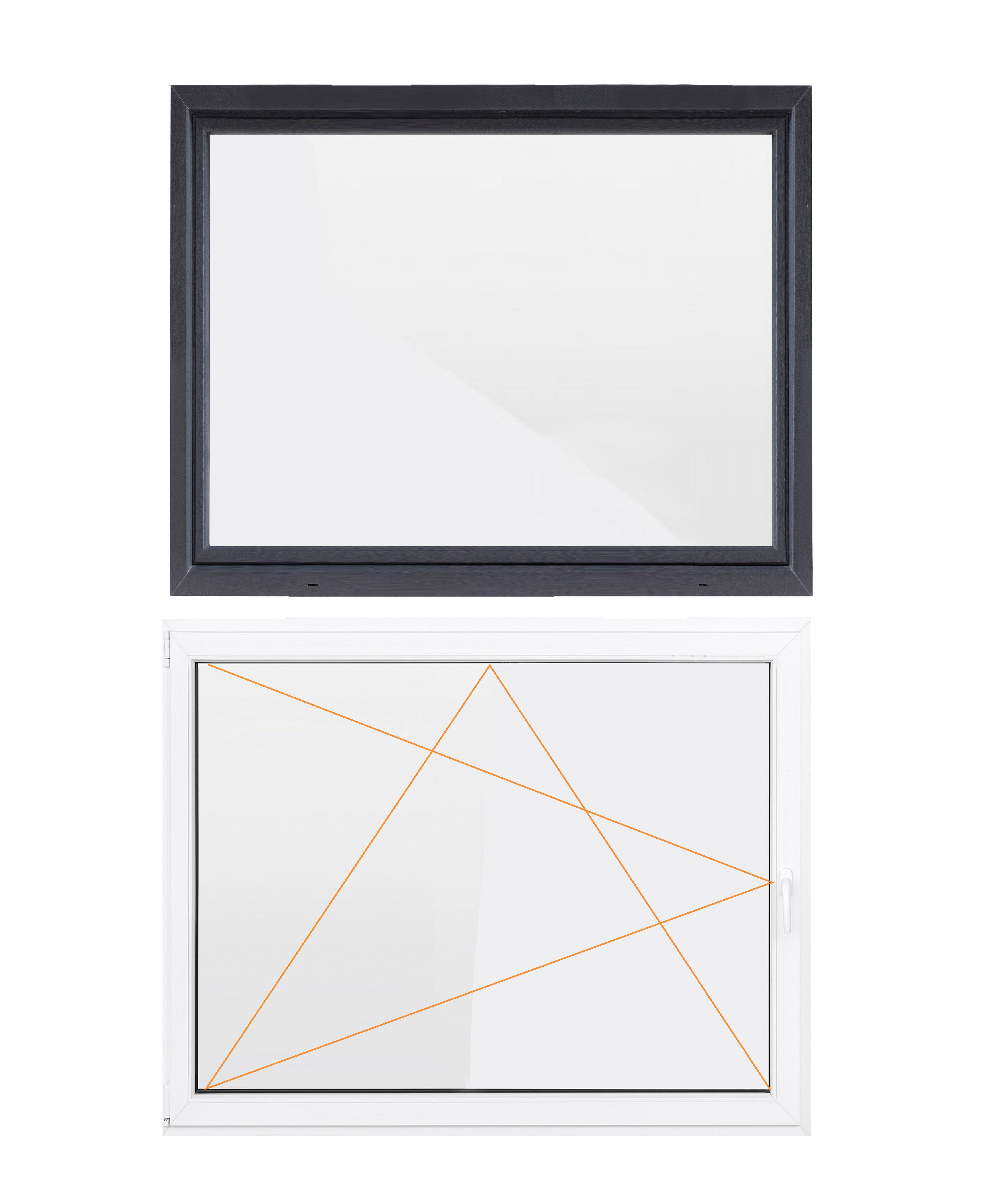 SN DECO GROUP Kellerfenster 1 Flügel, 1000x800, außen anthrazit/innen weiß, 70 mm Profil, (Set), RC2 Sicherheitsbeschlag, Hochwertiges 5-Kammer-Profil